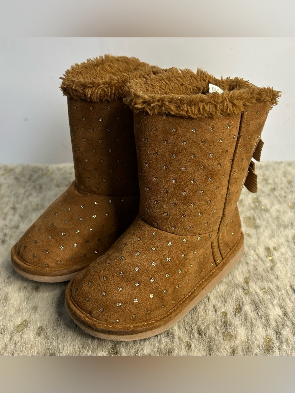 5 for $25🔥Crazy 8 Tan Moccassin Booties Baby Girl Size 7